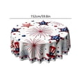 thumbnail image 3 of Mantel redondo patriótico de poliéster con estrellas – Impermeable y resistente a las manchas para fiestas del Día de la Independencia, barbacoas, picnics y decoración del hogar, la cocina y e, 3 of 6
