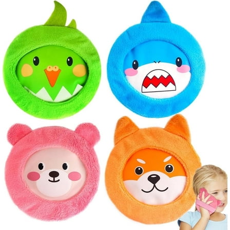 NEWGO Kids Ice Pack for Boo Boos, 4 Pack Hot Cold Packs with Cute Plush Sleeves, Toddler Ice Pack for Kids Injur