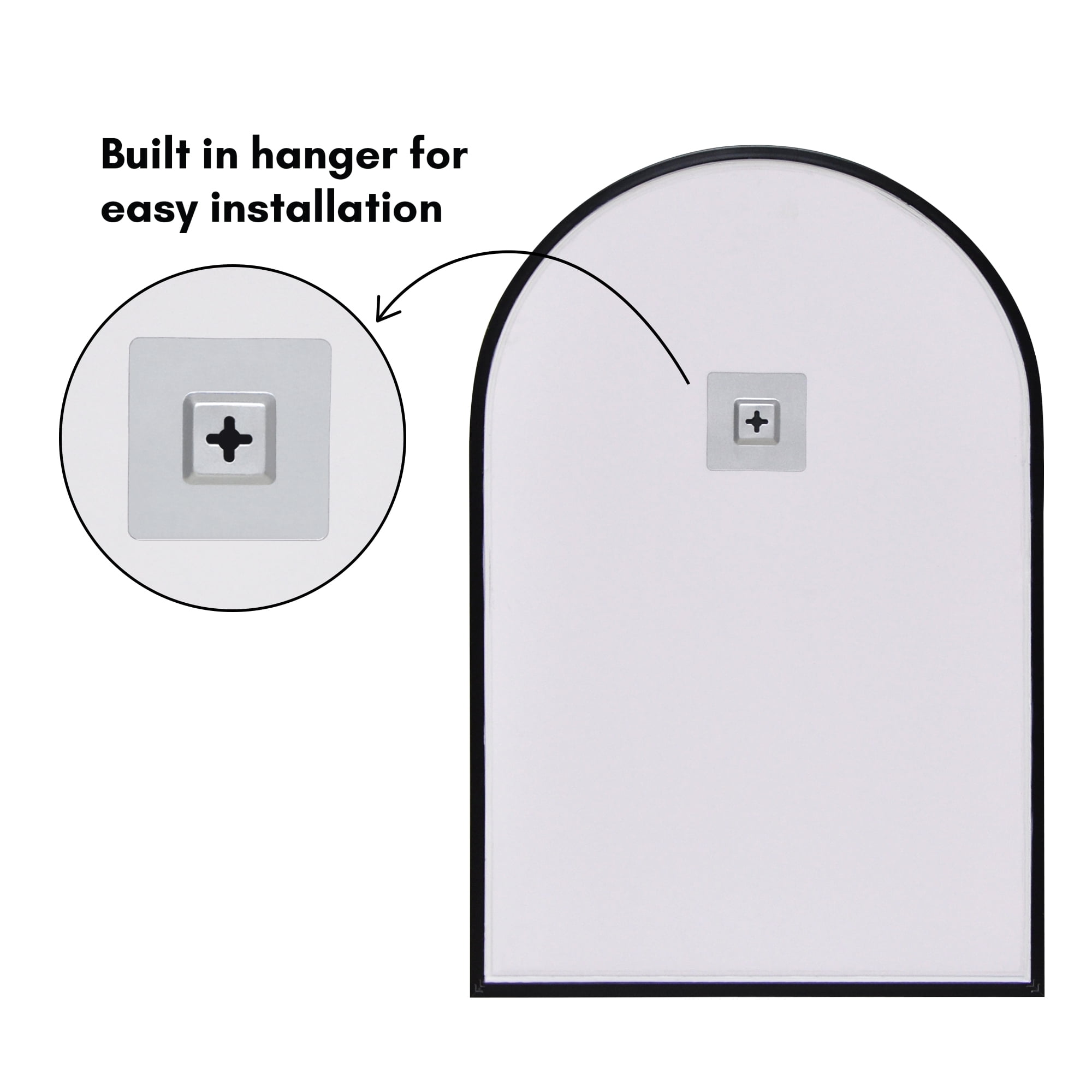 Americanflat - 20x30 Black Framed Curved Arched Mirror for Bedroom Living Room Bathroom