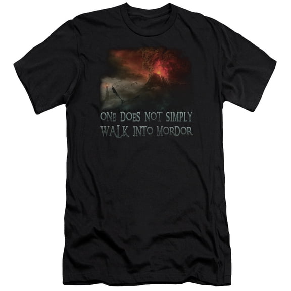 Lord of the Rings Walk In Mordor Premium Canvas Adult Slim Fit 30/1 T-Shirt Black