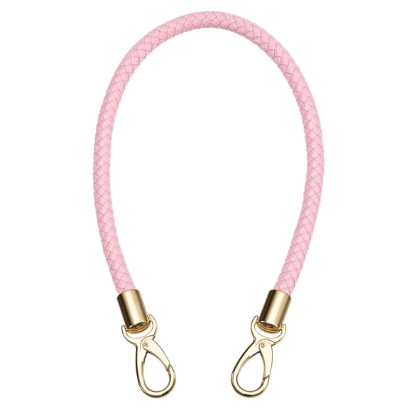 Uxcell 60cm/23.6" Braided Leather Purse Replacement Strap for Handbag, Pink