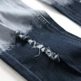 thumbnail image 5 of Men Jeans Retro Hop Ripped Denim Pants Slim Fit Straight Leg Streetwear Long Trousers Jeans for Men, 5 of 9