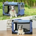 thumbnail image 6 of Gardner Pet Soft Collapsible Dog Crate - 30 Inch Portable Travel Dog Crate for Small/Medium Dogs Indoor & Outdoor, 3-Door Pet Crate with Durable Mesh Windows & Storage Bag, Blue, 6 of 7