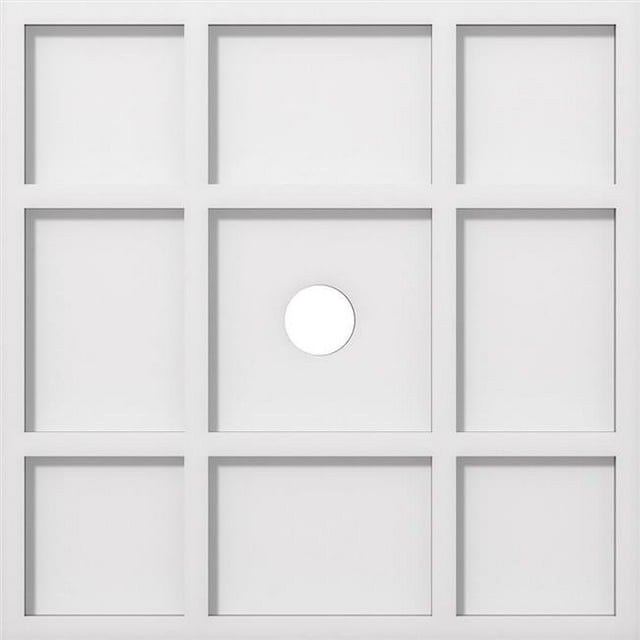 Ekena Millwork CMP18RK-02000 18 in. OD x 2 in. ID Square Rubik Architectural Grade PVC Contemporary Ceiling Medallion