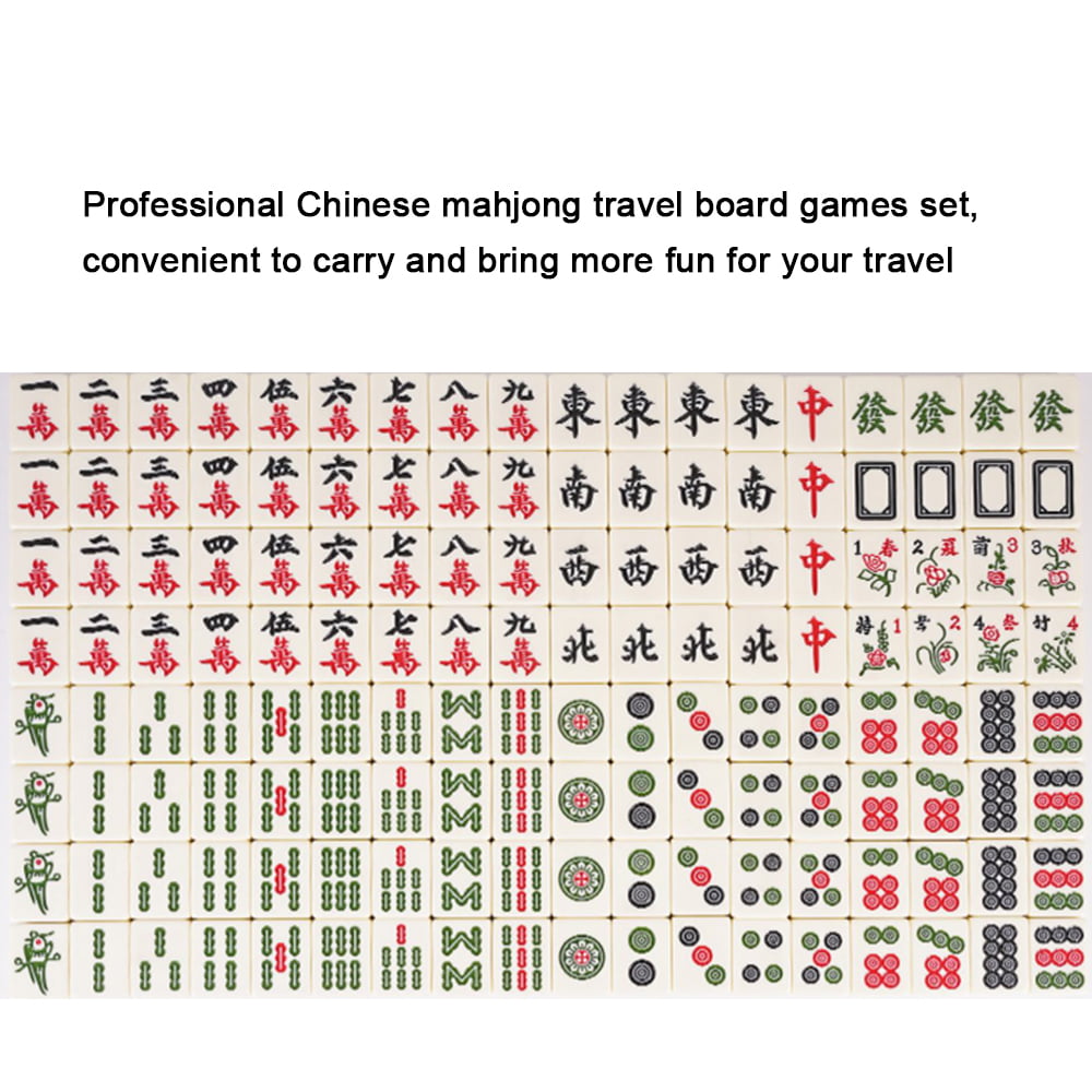 Mahjong - Brasil, Jogo Nese Mahjong, Mahjong Set Play, Conjunto portátil  Majiang com 144 telhas numeradas