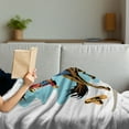 thumbnail image 3 of Rodeo Soft Flannel Fleece Throw Blanket, Cowboy Failing off His Horse in an Arena Old West Exotic Sports Digital Graphic, Cozy Plush for Indoor and Outdoor Use, 70" x 90", Multicolor, by Ambesonne, 3 of 5