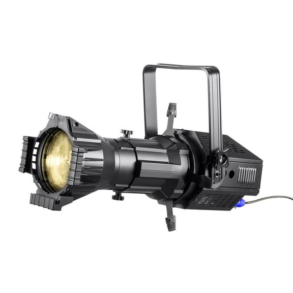 Monoprice COB LED Ellipsoidal - White | 3200K  19 Degree With Gobo Holder, 200W, 3-channel DMX control