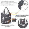 thumbnail image 4 of 5 Pack Foldable Shopping Bag,Dark Christmas Snowman Pattern Reusable Grocery Bags with Pockets,Large Reusable Tote Bags with Handles Waterproof & Lightweight, 4 of 6