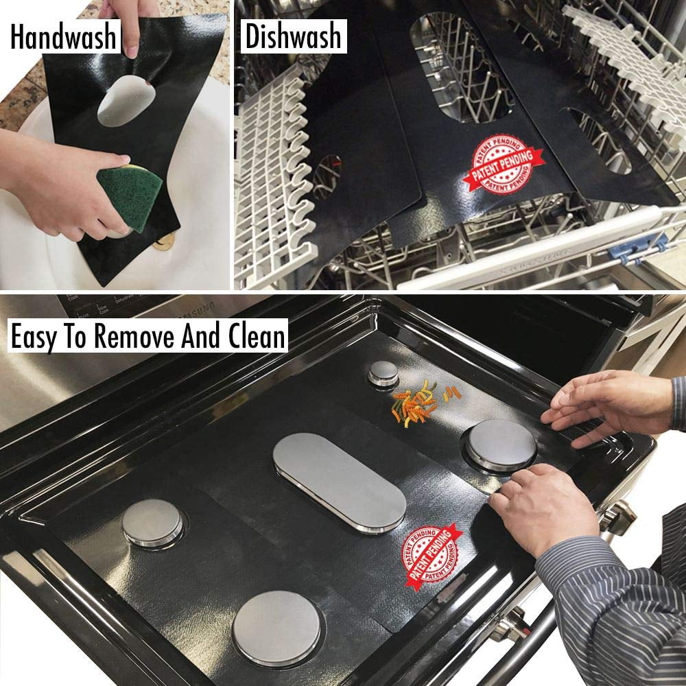 Easy Cleaning Stove Liners for LG Model LRG3194BD Customized Stove Top Protector for LG Gas Ranges LG Stove Protector Liners