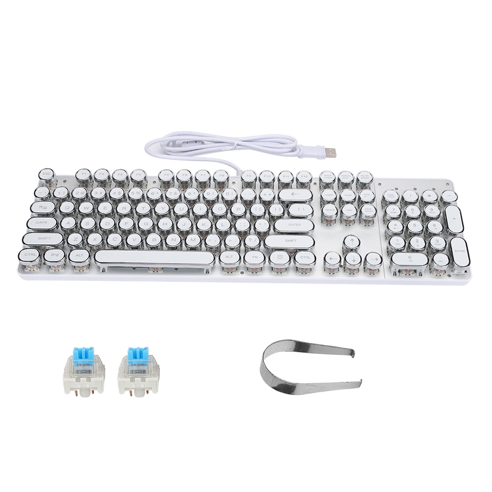 Keyboard, Mechanical Keyboard User-friendly Design Game Keyboard White  For Game For PC For Computer