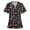 Black, variant on Lolmot Scrubs for Women Cute Animal Printed Casual Short Sleeve V-Neck Carer Working Uniform Nurse Shirts with Pockets