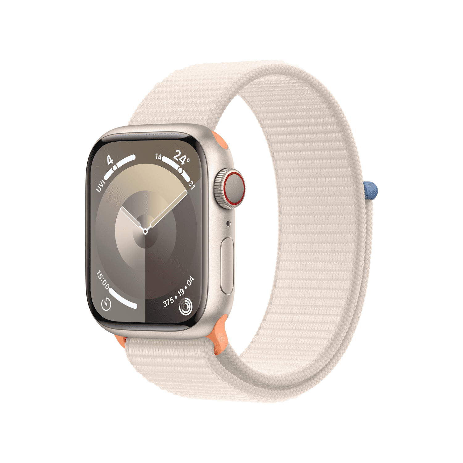 Apple Watch Series 9 GPS + Cellulaire avec boîtier de 45mm en aluminium comète et bracelet sport à rabat comète