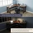 thumbnail image 3 of Lavish Home L-Shaped Computer Desk with X-Pattern Legs (Dark Gray Finish), 3 of 6