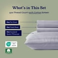 thumbnail image 4 of California Design Den Striped Twin XL Sheet Set - Soft 500 Thread Count 100% Cotton Sateen 3-Piece Adult/Teen Bed Sheets Set - Lavender, 4 of 8