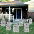 thumbnail image 7 of Cemetery Halloween Decorations Outdoor Tombstones: 6ct Large Realistic Halloween Graveyard Tombstone Yard Signs with Stakes, 17" Vintage Gravestones, Waterproof Lawn Decor Outside (Flat, NOT foam), 7 of 7