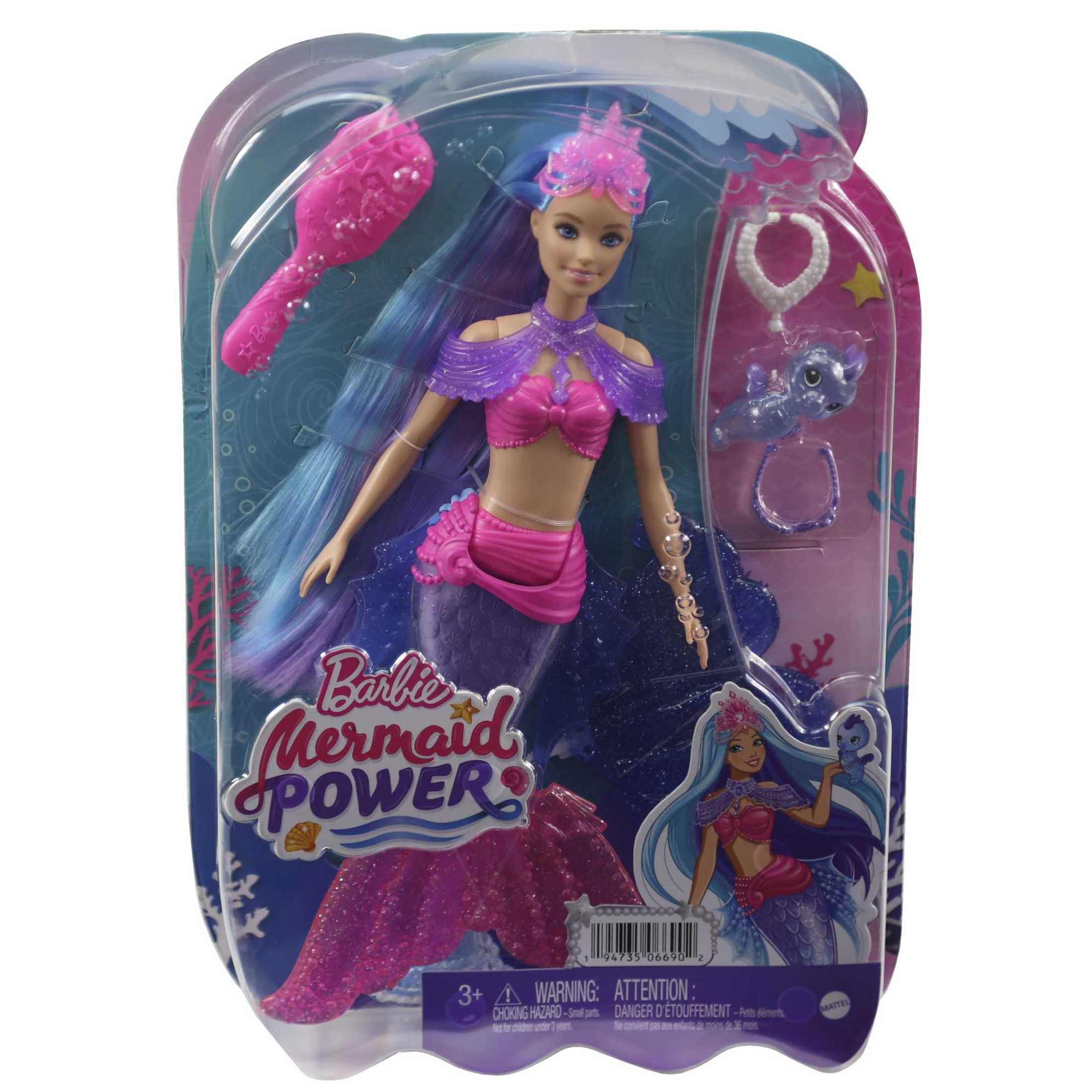 Barbie Mermaid Power 'Malibu' Doll & Accessories Set with Pet, Interchangeable Fins & 5+ Pieces