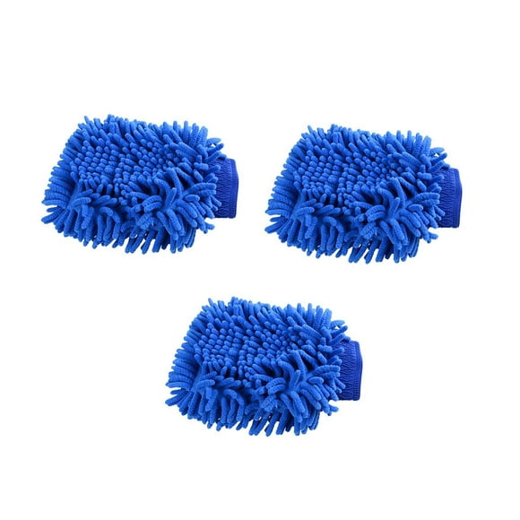3-piece Chenille Microfiber Car Detail Cleaning Wash Rag Towel Cloth
