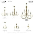 thumbnail image 4 of Livex Lighting Estate 3 Light Chandelier in Antique Brass, 4 of 9