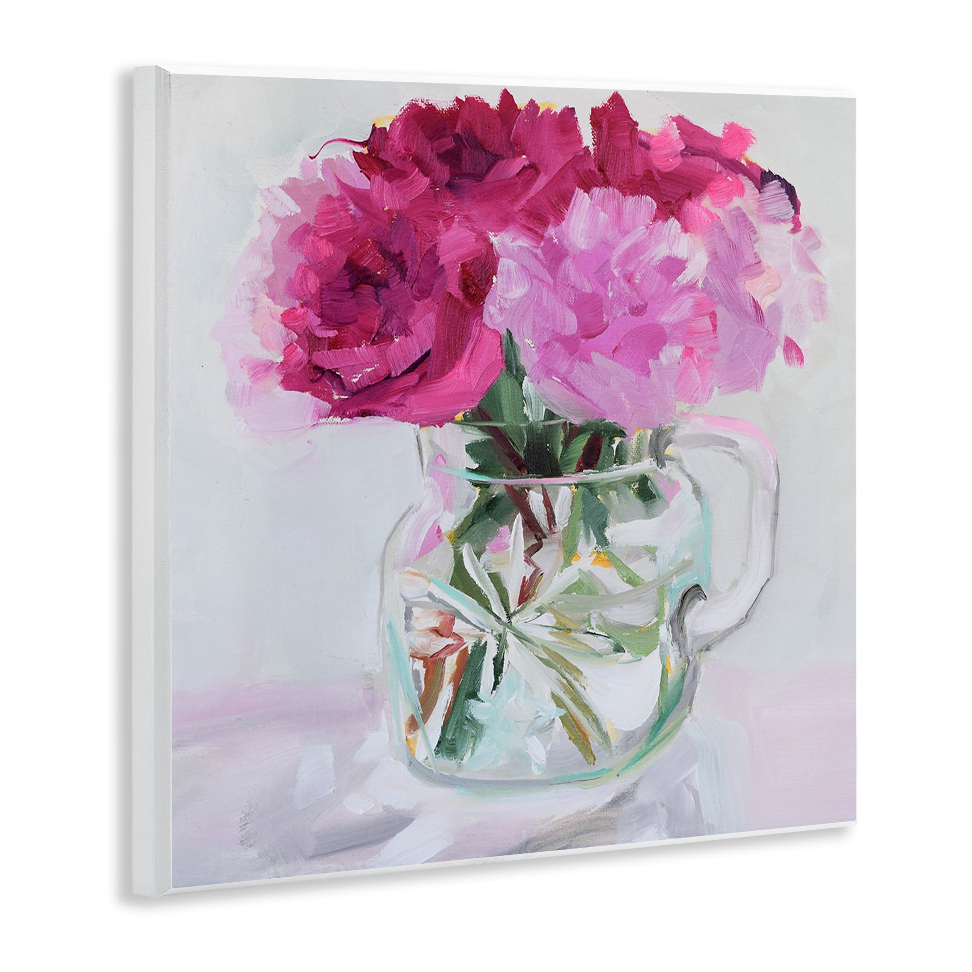 Stupell Industries Pretty In Pink Peonies Plants & Flowers Painting Unframed Art Print Wall Art, 12 x 12