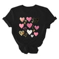 thumbnail image 6 of Njagoc3 Womens Pink Heart-Print Womens Short Sleeve T-Shirt - Graphic, Multi-Color, Casual & Valentine's, 6 of 6