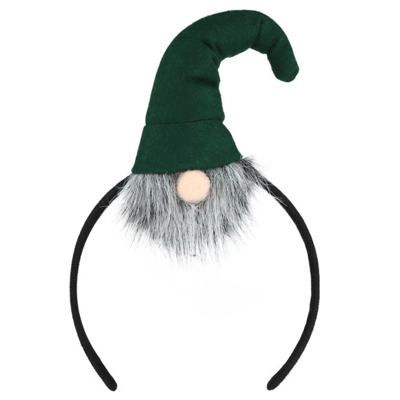 Needzo Christmas Gnome Headband With Hat Red And White Festive Holiday Party Accessory One Size Fits Most (Green Gnome)