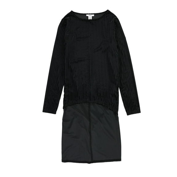 bar III Womens Shadow Tunic Blouse, Black, X-Small