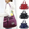 thumbnail image 2 of Women Shoulder Crossbody Shoulder Bags Nylon Multiple Pockets Top Handle Satchel Tote Handbags Purse Red, 2 of 8