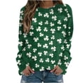 thumbnail image 5 of Penkiiy Chandail de la Saint-Patrick pour Femmes Chandails Imprimés Chandails Mignons Automne Col Rond Chandail Multicolore, 5 of 5