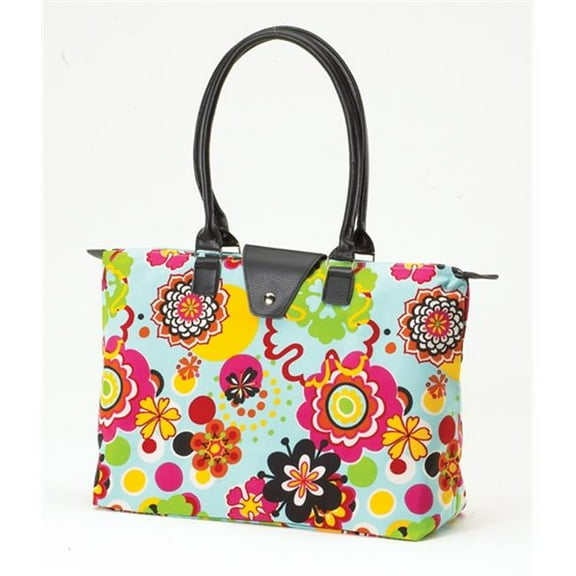 Joann Marrie Designs NF3FP Long Handle Fold-Up Bag - Flower Power- Pack of 2