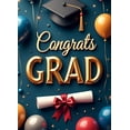 thumbnail image 4 of Congrats Grad Banner Sunflower Decor Backdrop Graduation Party Decoration Background Props Indoor Outdoor Celebration Removable Easy Setup, 4 of 4