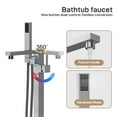 thumbnail image 3 of Brushed Nickel Freestanding Bathtub Faucet, Floor Mount Tub Filler,Standing Tub Faucet,Single Handle Brass Tap with Handheld Shower and Swivel Mixer Spout, 3 of 7