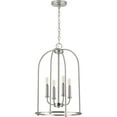 thumbnail image 2 of Progress Lighting Leyden 4-Light Foyer Pendant, Steel, Matte Black, Open-Frame, Brushed Nickel Finish, Candlestick Bases, 2 of 2