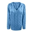 thumbnail image 5 of Aboser Chunky Knit Sweaters fro Women Pullover Long Sleeve Hooded Sweater Tops Plus Size Warm Winter Knitwear Cozy Soft Long Sleeve Jumpers Loose Fit Casual Hoodies, 5 of 6