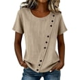 Casual Summer Spring Fall Outfits Women's And Linen Shirt Short Sleeved ...