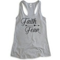 thumbnail image 1 of Faith Fear Tank Top, Ladies Racerback Tank Top, Christian Tank, Catholic Tank, Religion Tank, Grace Tank, Heather Gray, Large, 1 of 3