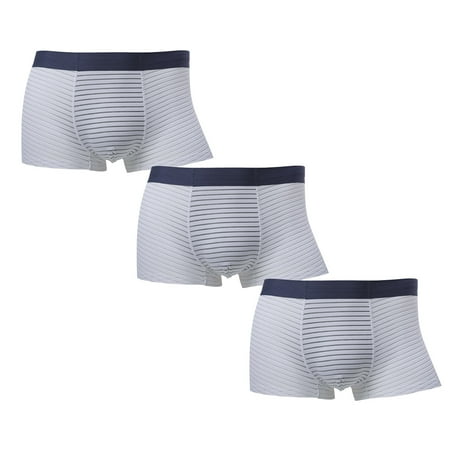 

Mishuowoti Mens 3 Pieces Sexy Summer Thin Transparent Ice Silk Boxers Breathable Men Waist Pants Underwear