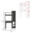 thumbnail image 3 of Modern Rectangular Desk - In Oak With Two Shelves And Five For Office Efficient Work, 3 of 4