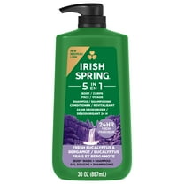 Irish Spring 5 in 1 Moisturizing Body Wash for Men, Fresh Eucalyptus & Bergamot Scent, 30 fl oz