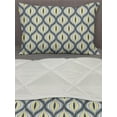 thumbnail image 3 of Ikat Comforter & Sham Bedding Set, Pale Toned Indonesian Traditional Ogee Shapes South Abstract Vintage, 3 pcs Duvet Set Microfiber Filling Quilt, 5 Sizes, Grey Yellow White, by Ambesonne, 3 of 4