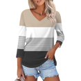 thumbnail image 2 of Shirt for Women's Fashion Casual V Neck 3/4 Sleeve Loose Printed T-Shirt Ladies Top, 2 of 6