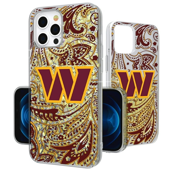 Washington Commanders iPhone Paisley Design Glitter Case