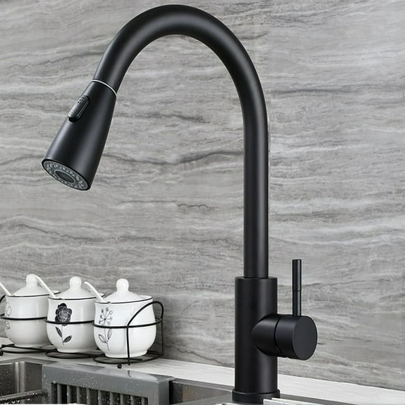Kitchen Faucet  Kitchen Faucet Stainless Steel with Pull Down Sprayer Brushed Nickel Sink Faucet Single Hole Handle Drop-Down Sprinkler  360° Faucet Durable Stainless Steel Kitchen Sink