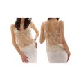 thumbnail image 2 of LMLYSoH Women Summer Mesh Camisole Casual Sequin Embroidery Sheer V-Neck Spaghetti Straps Tank Tops Sleeveless T-Shirt, 2 of 9