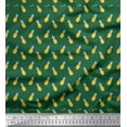 thumbnail image 1 of Soimoi Green Poly Georgette Fabric Pine Fruits Print Fabric by the Yard 42 Inch Wide, 1 of 3