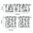 thumbnail image 6 of Vintage Paris Kitchen Curtains Set - Fashion Travel Tier and Valance with Girly Pink Beach Girl Adventure Explore Trip Journey Vacation Flight Airplane Print, Light Filtering Drapes, 6 of 6