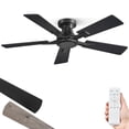 thumbnail image 1 of Ventilador de techo ZMISHIBO de 42" negro, montaje empotrado, control remoto, motor DC, 1 of 6