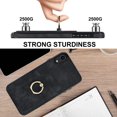 thumbnail image 5 of Compatible with iPhone XR Case Wallet with Card Holder, 360°Rotation Finger Ring Holder Kickstand Premium PU Leather Soft TPU Anti-Drop Back Phone Cover For iPhone XR, Black, 5 of 8