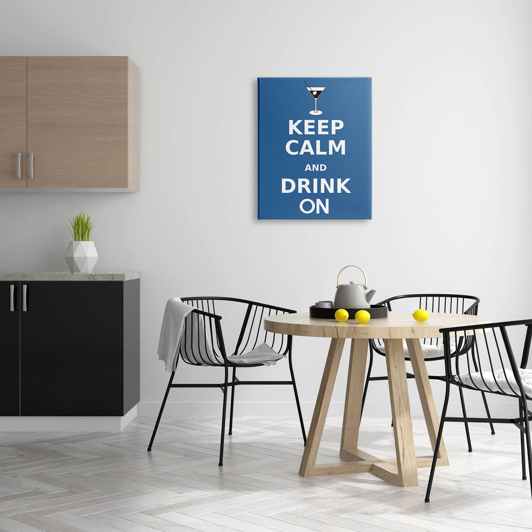 Keep Calm & Drink On Martini Food & Beverage Graphic Art Gallery Wrapped Canvas Print Wall Art