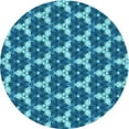 thumbnail image 1 of Ahgly Company Indoor Round Patterned Blue Eyes Blue Area Rugs, 6' Round, 1 of 6
