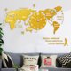 thumbnail image 5 of Reloj de pared silencioso de acrílico con mapa del mundo, lámpara de pared silenciosa sin batería para casa, oficina y sala de estar (60 cm, amarillo), 5 of 8